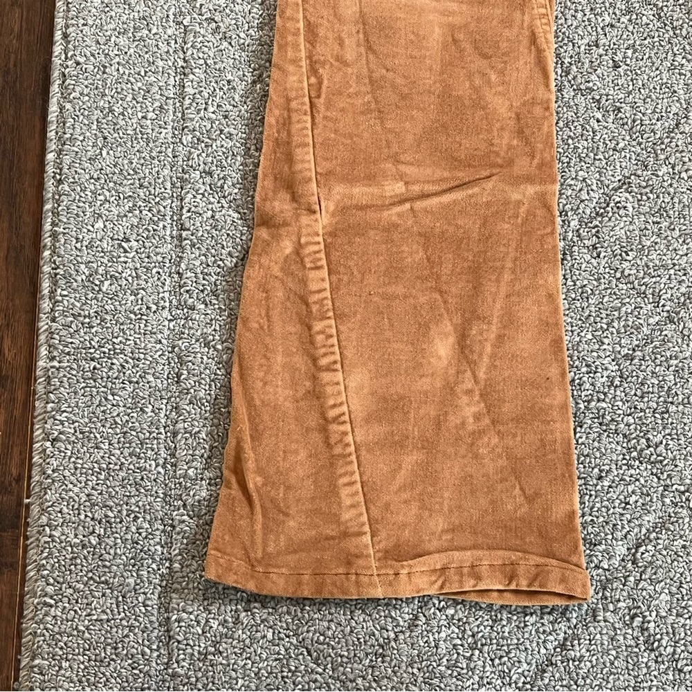 Athleta Pants Womens 4 Beige Cargo Velvet Soft Boot Cut Flare Trouser Stretch - Picture 5 of 8